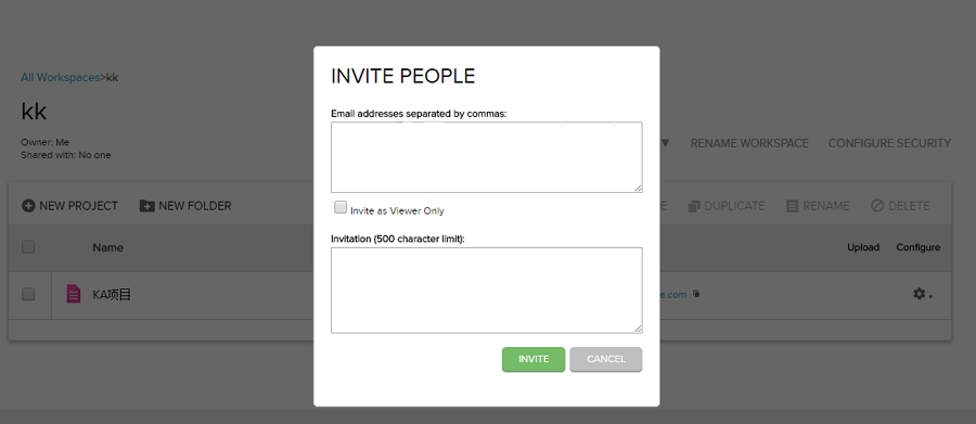 Enter Email to Invite People in Axure