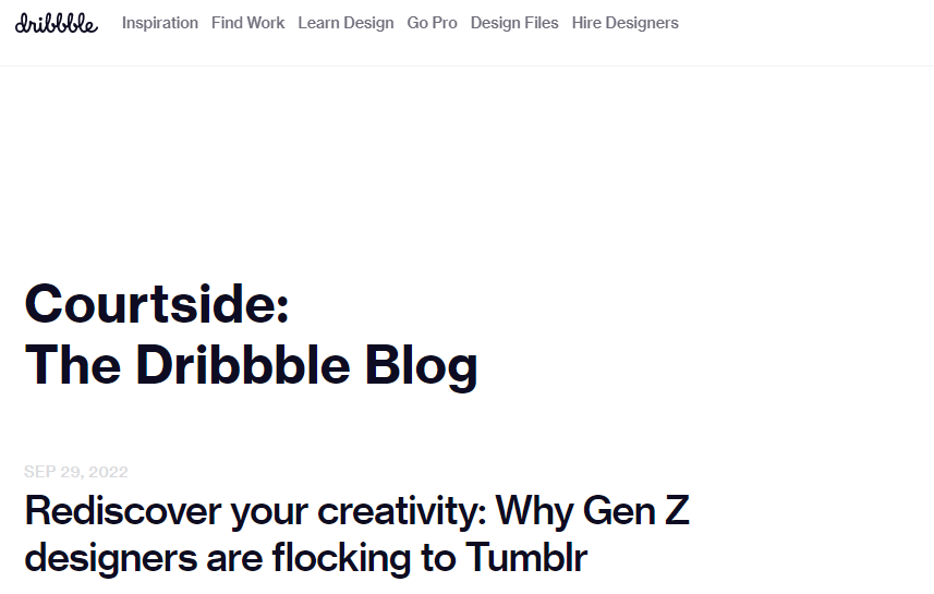 UX blog-Dribbble